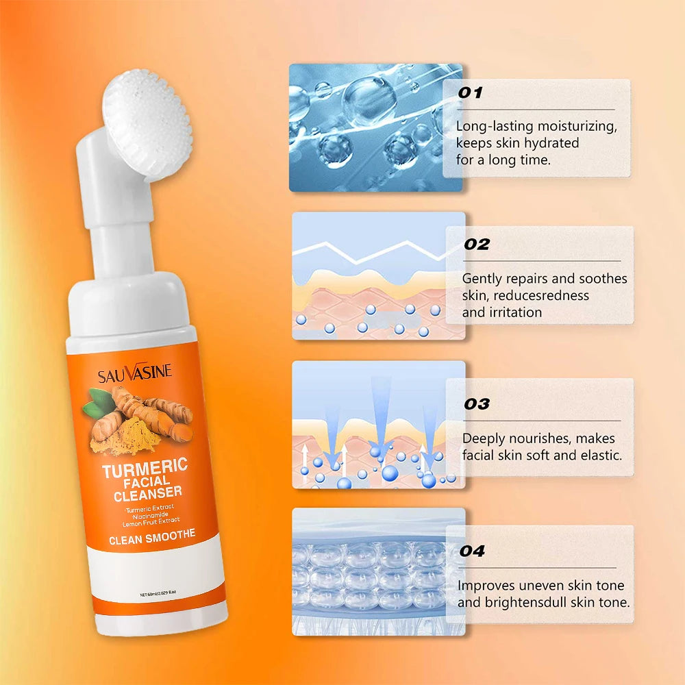 Turmeric and Kojic Acid Brightening Face Cleanser and Pad Set - 4