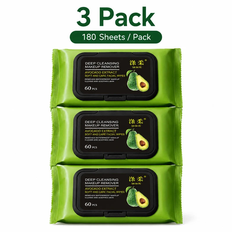Avocado Deep Cleansing Makeup Remover Wipes - 60 Pack - 20