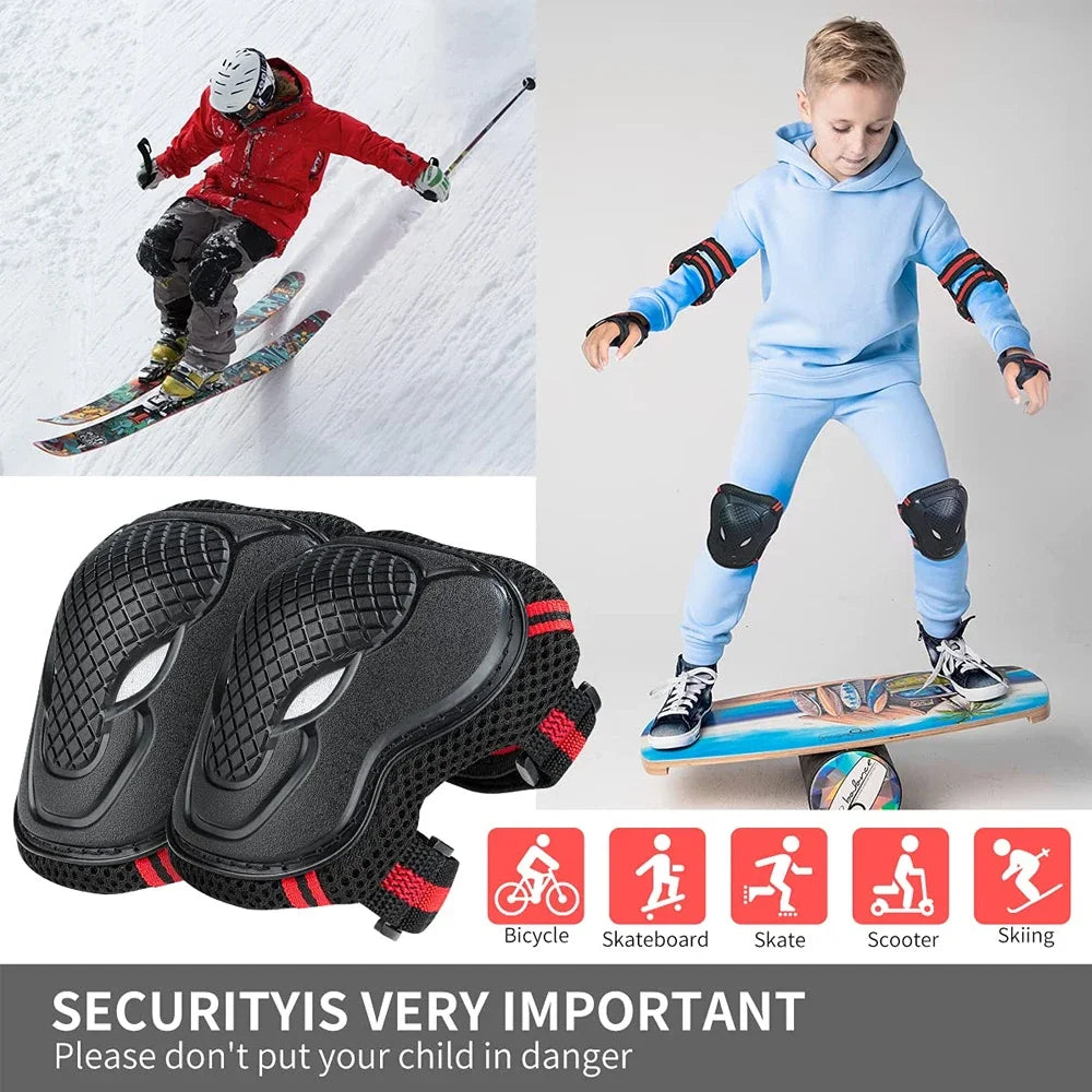 6-Piece Protective Knee, Elbow, and Wrist Pad Set for Kids - 2