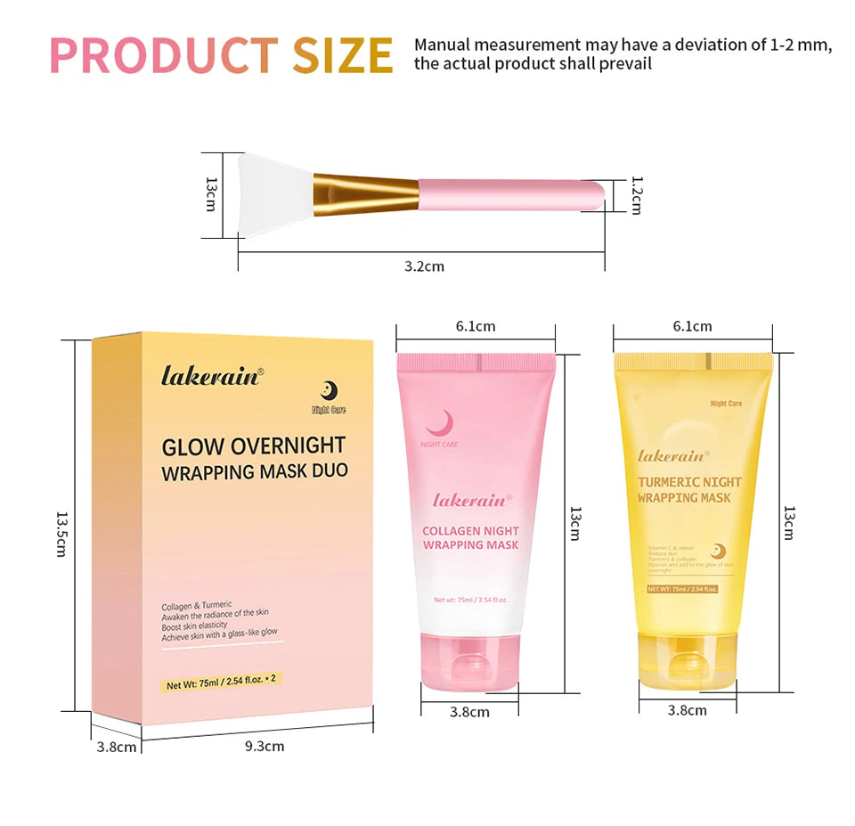 Overnight Peel-Off Collagen and Turmeric Face Mask Duo - 14