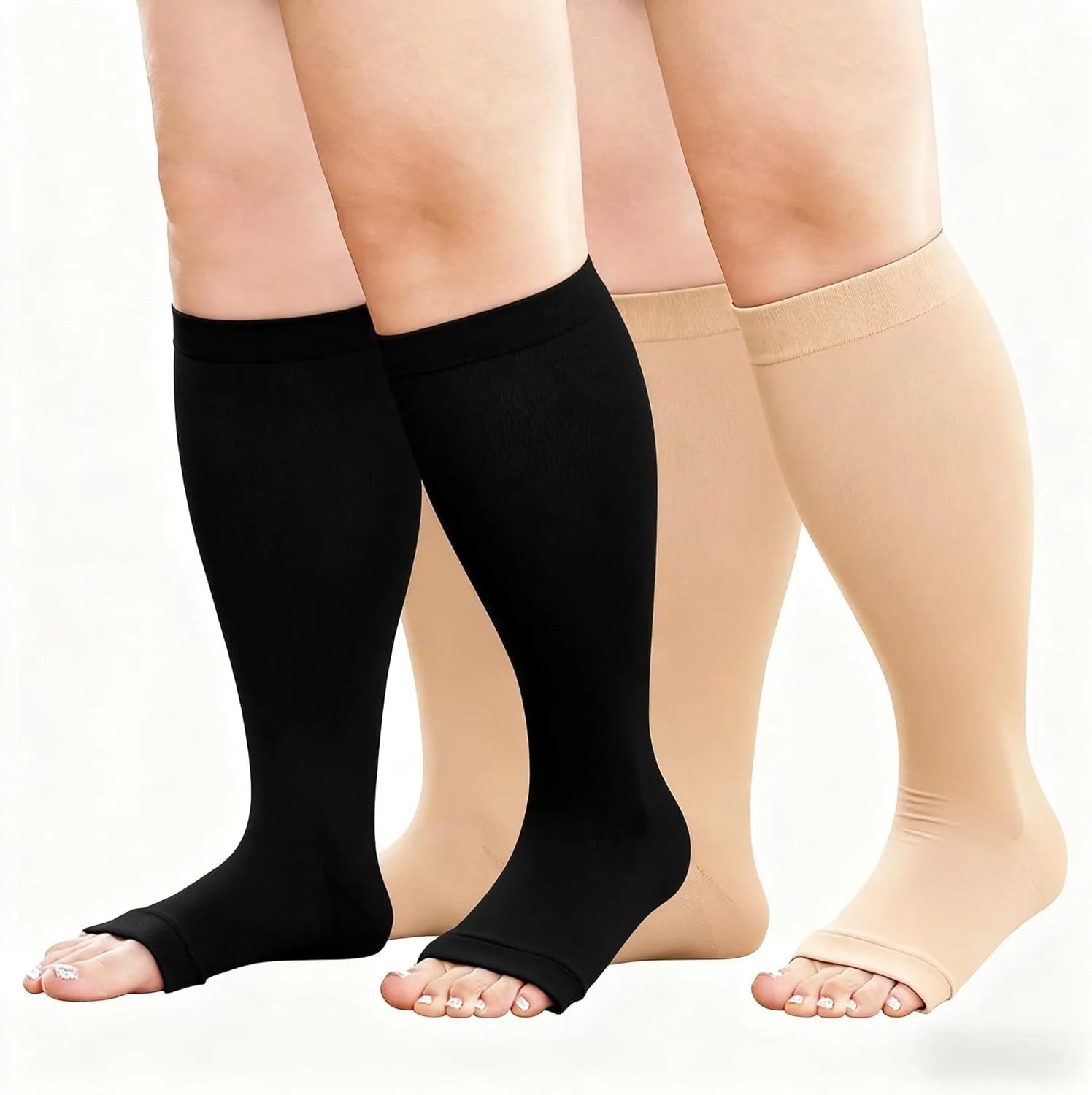 Toeless Compression Socks for Circulation and Edema Relief - 1