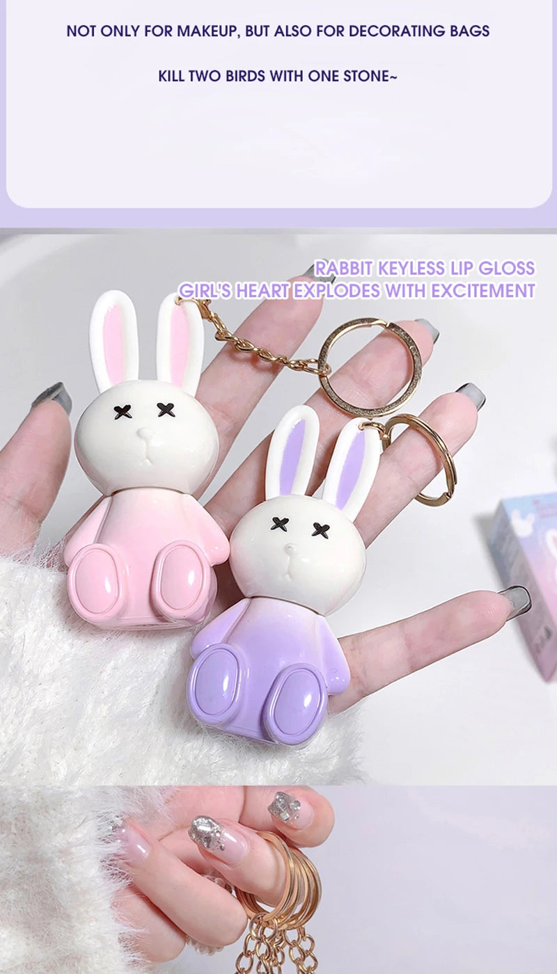 Hydrating Bunny Keychain Glossy Lip Lacquer - 8