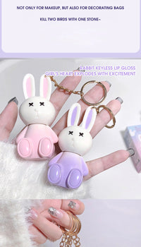 Hydrating Bunny Keychain Glossy Lip Lacquer