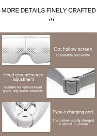 Portable Heated Eye Massager with Bluetooth for Stress Relief