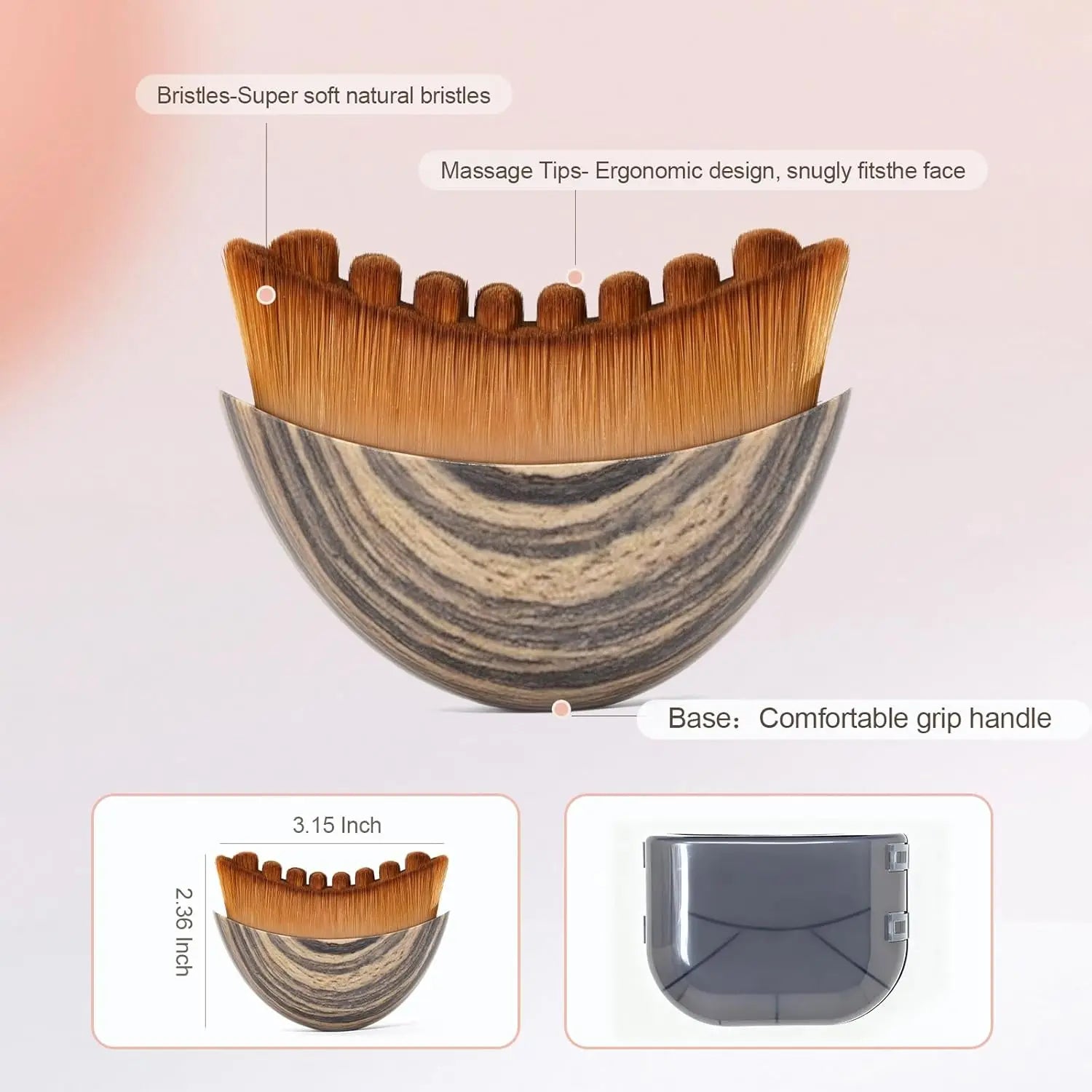 Lymphatic Face Contour Brush for Sculpting and Depuffing - 3
