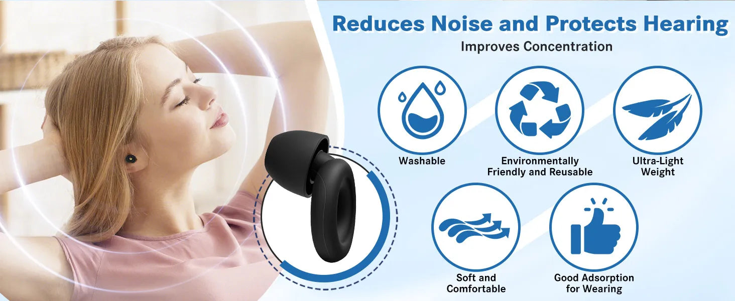 Reusable Noise-Canceling Sleep Earplugs - 8