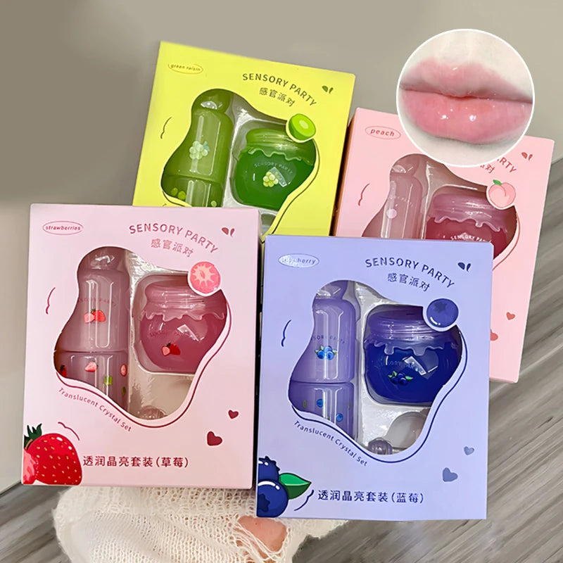 Hydrating Fruit Lip Mask and Oil Set for Soft Lips - 2