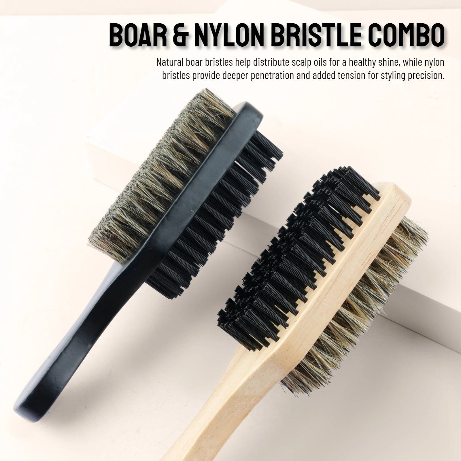 Dual-Sided Wooden Beard Grooming Brush for Styling - 2