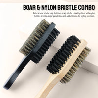 Dual-Sided Wooden Beard Grooming Brush for Styling