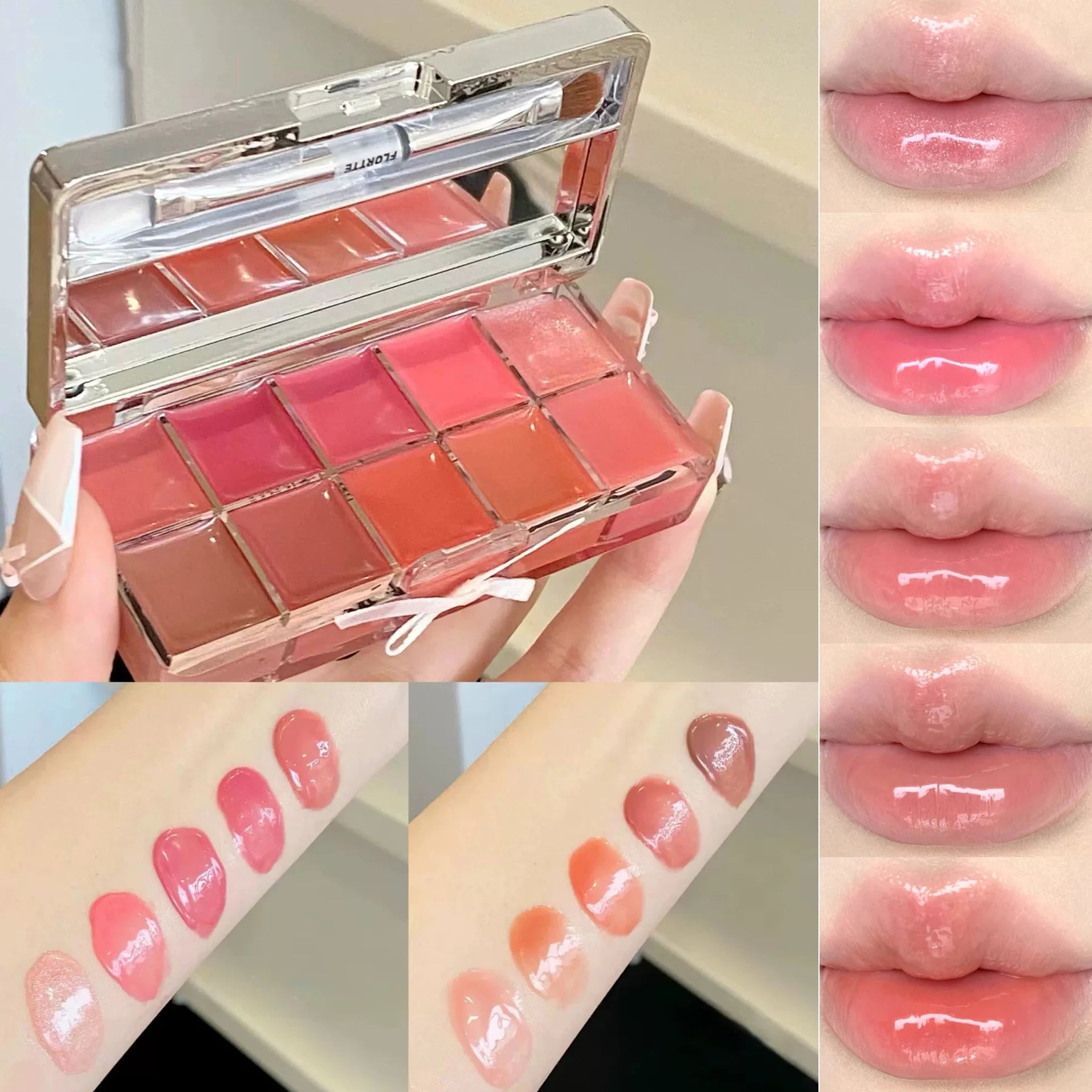 10-Color Moisturizing Lip Gloss Palette - 35