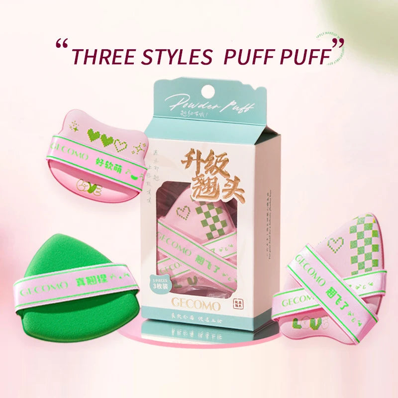 Adorable Curved-Head Makeup Sponge Puff Set - 6
