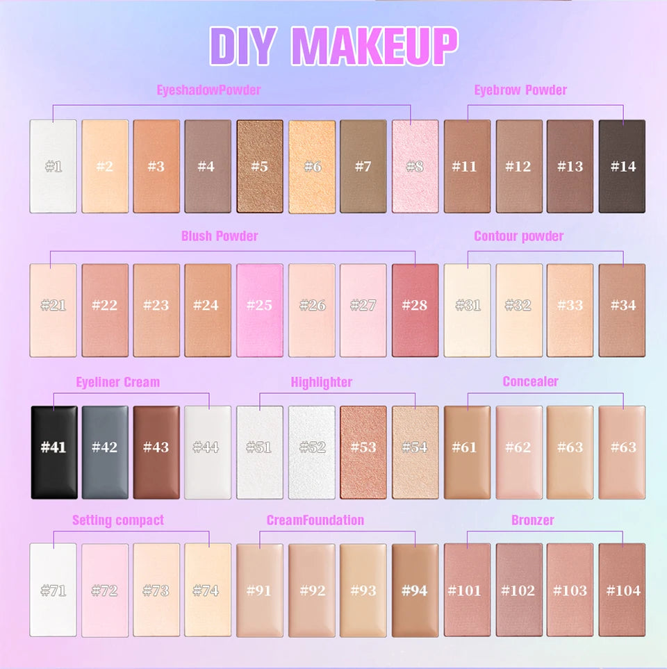 Magnetic DIY Eyeshadow Refill Palette - 9