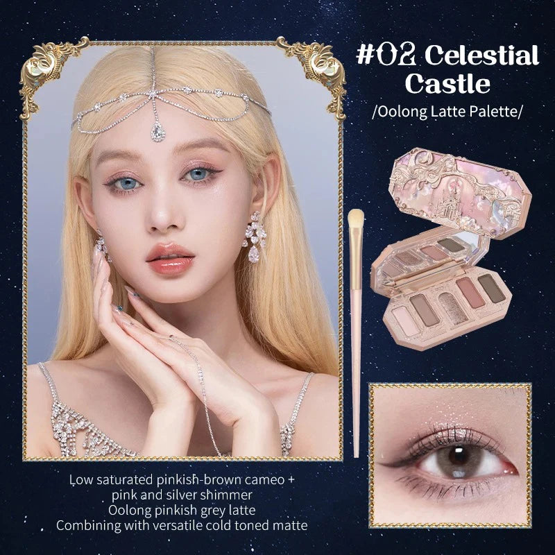 5-Color Mermaid Eyeshadow Palette for Long-Lasting Shimmer - 69