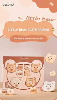 Cute Bear Makeup Powder Puff Set for Flawless Application