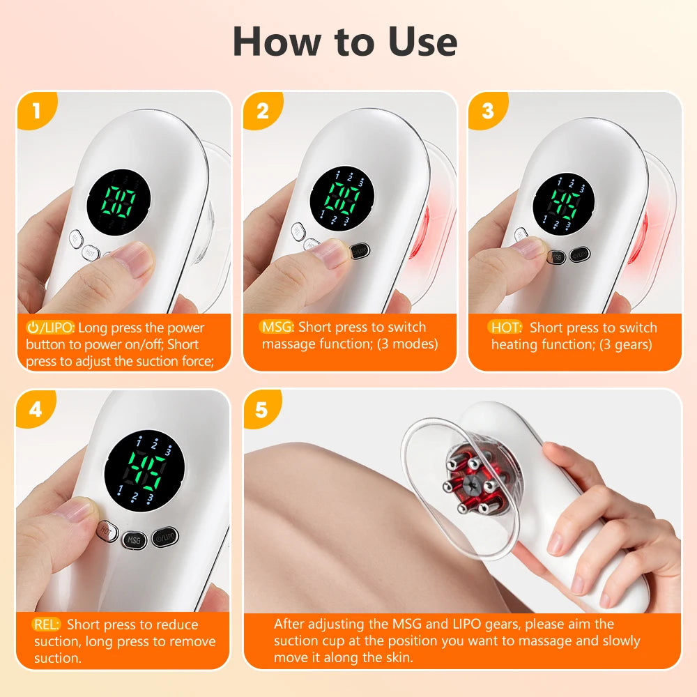 Body Sculpting & Cellulite Reduction Massager with Red Light Therapy - 14