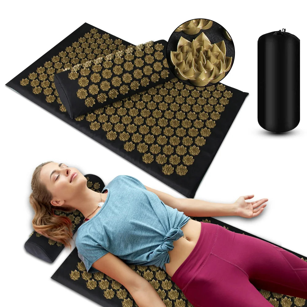 Acupressure Massage Mat and Pillow Set for Pain Relief - 1