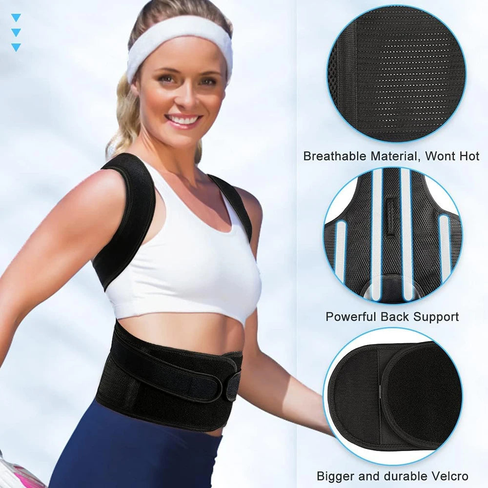 Adjustable Back Posture Corrector for Spine and Shoulder Support - 4
