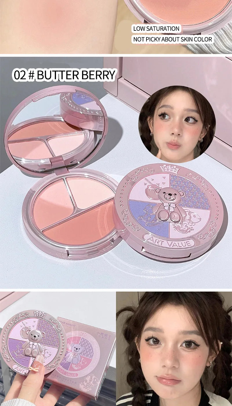 Bear Knight Trio Blush Palette for Flawless Makeup - 14