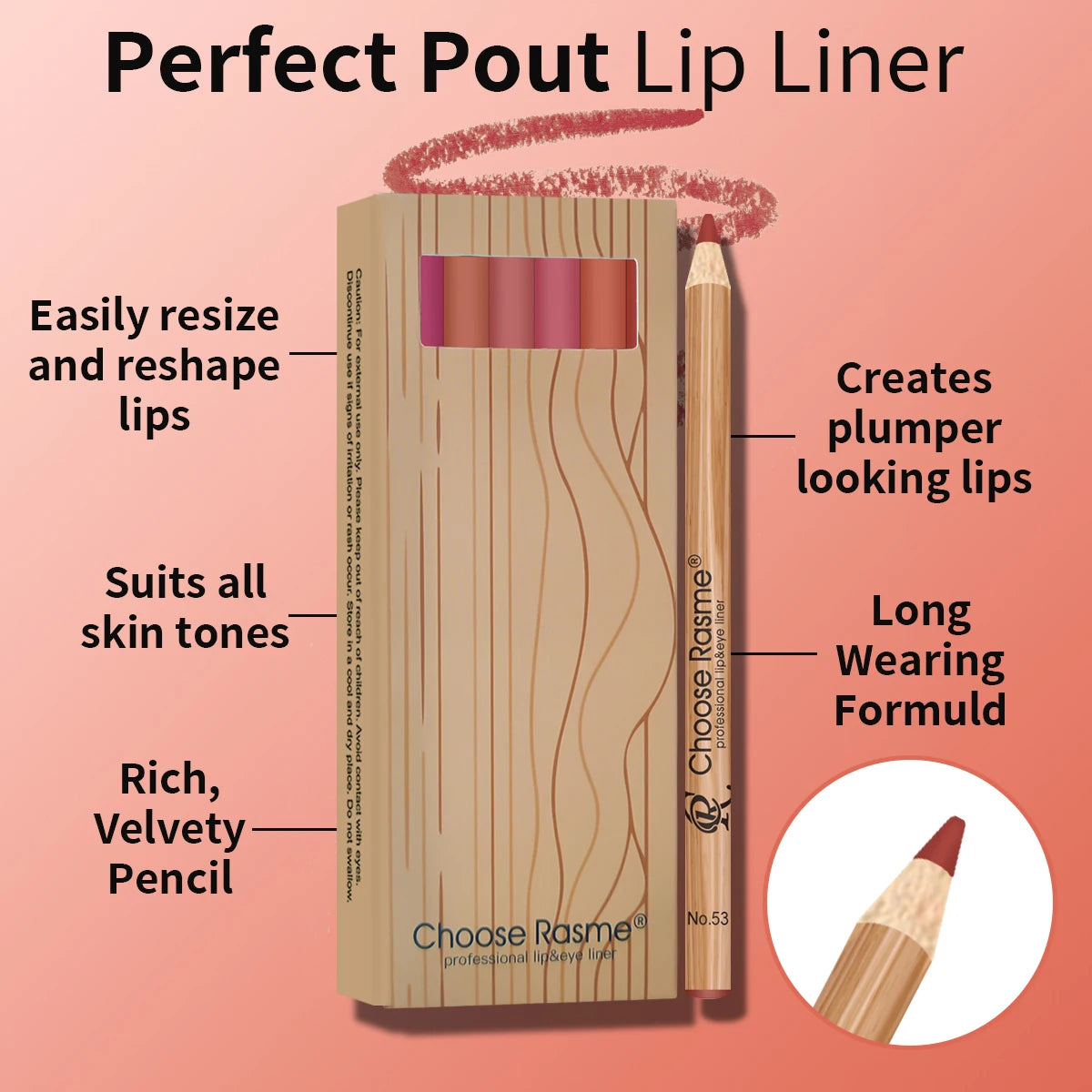 12-Piece Matte Waterproof Lip Liner Pencil Set - 5