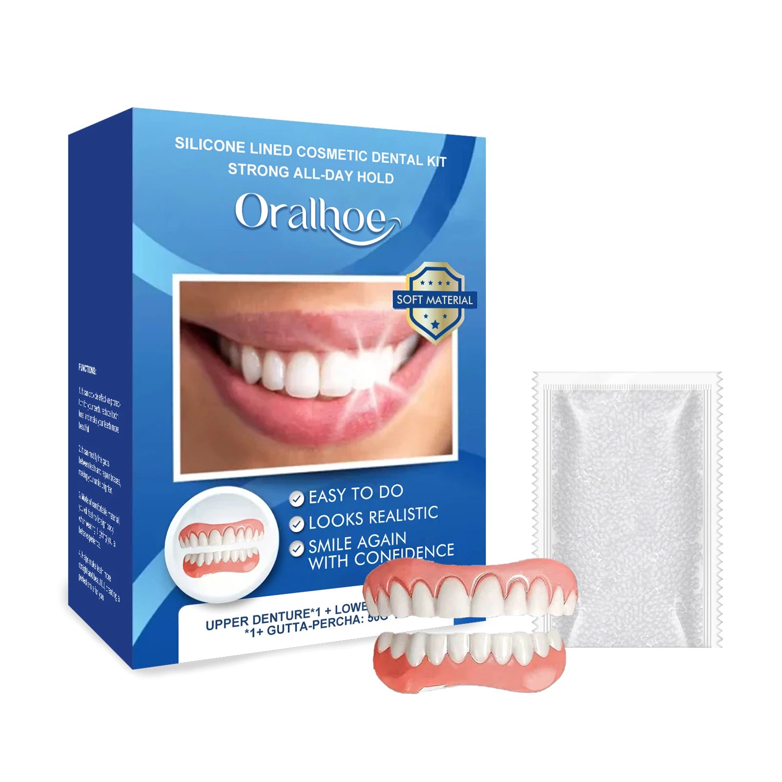 Instant Smile Cosmetic Dentures for Upper and Lower Teeth - 6