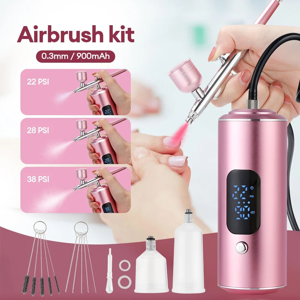 Portable Cordless Airbrush Kit for Makeup and Crafts - 7