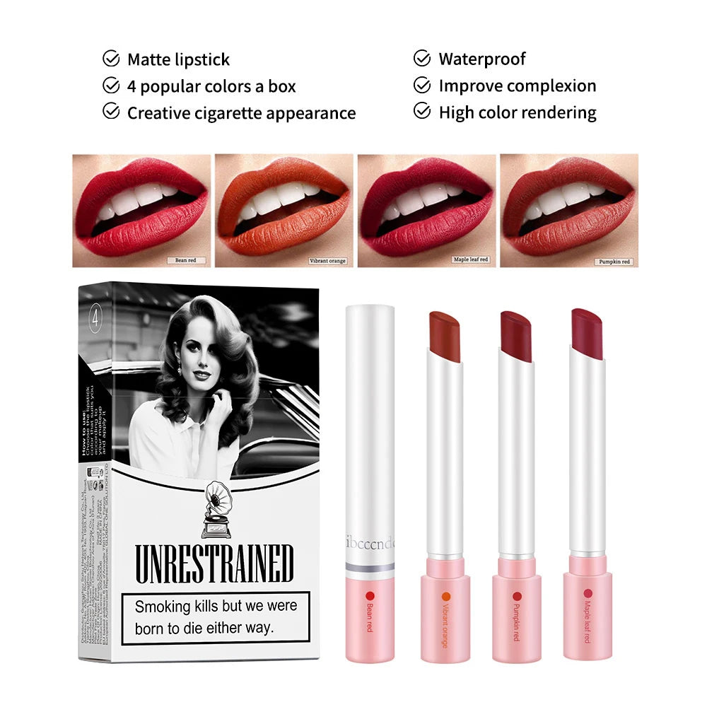4-Piece Velvet Matte Lipstick Set - 1