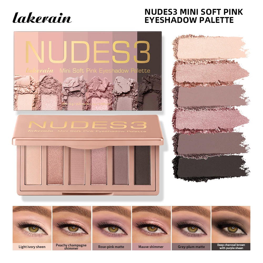 6-Color Rosy Neutral Eyeshadow Palette - 19