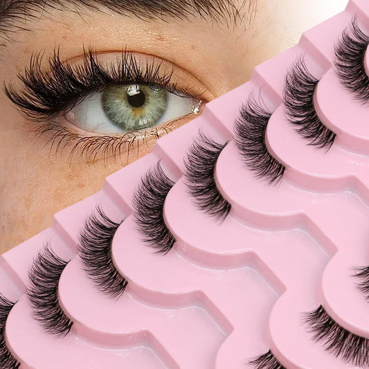 Natural Cat Eye Half Lashes with Invisible Band
