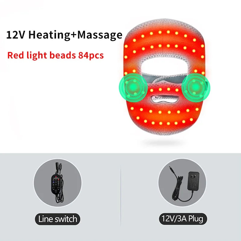 Red Light Heating Facial Massage Mask - 14