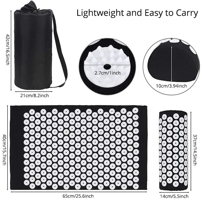 Acupressure Mat and Pillow Set for Back Pain and Stress Relief - 18