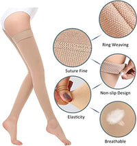 Thigh-High Footless Compression Sleeves for Leg Pain Relief