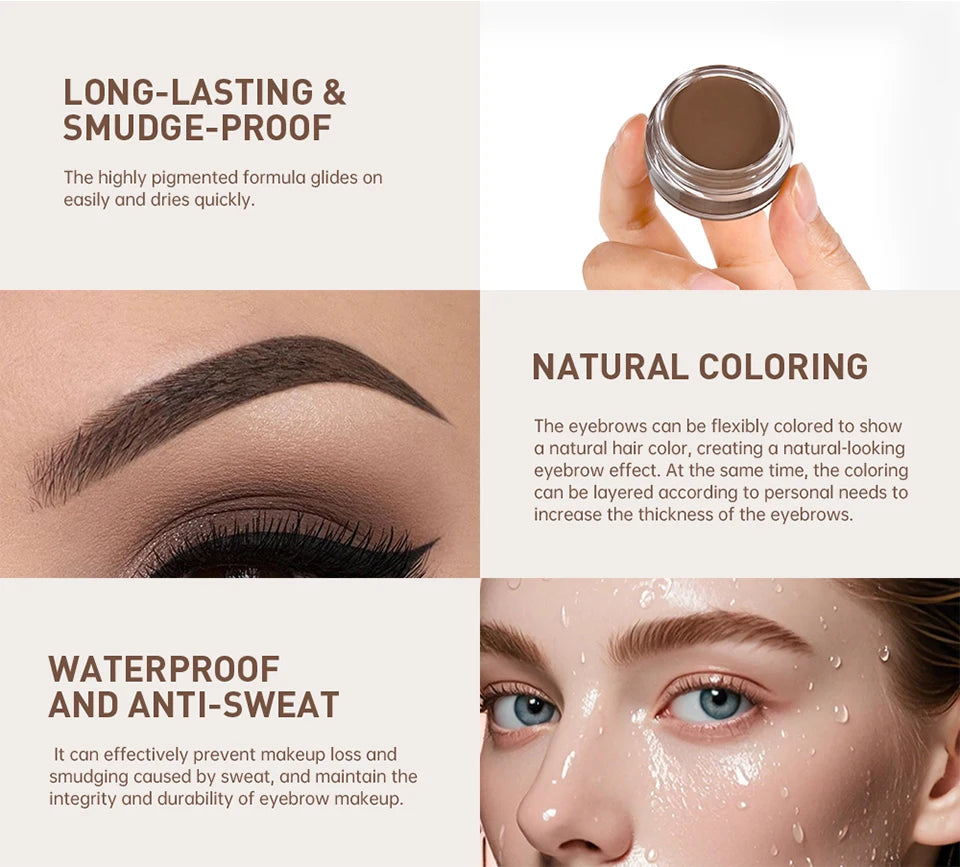 Waterproof Long-Lasting Eyebrow Pomade for Defined Brows - 9