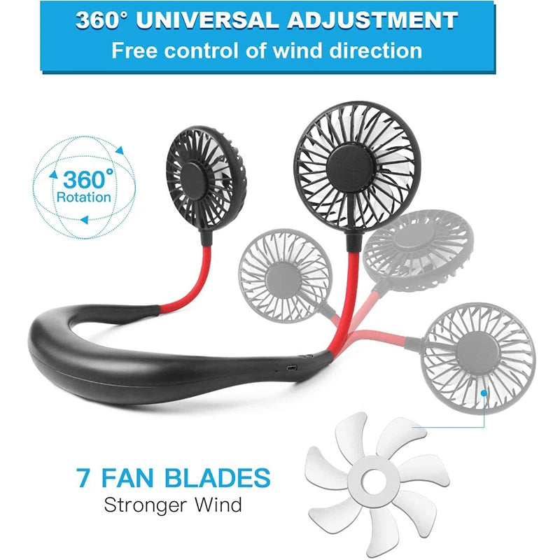 Portable Hands-Free Neck Fan for Cooling and Travel - 6