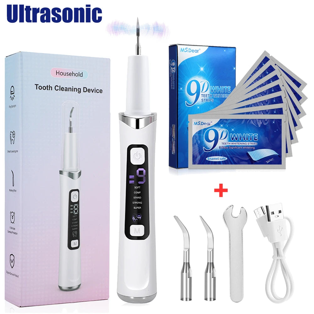 Ultrasonic Electric Teeth Cleaning and Plaque Remover Kit - 1