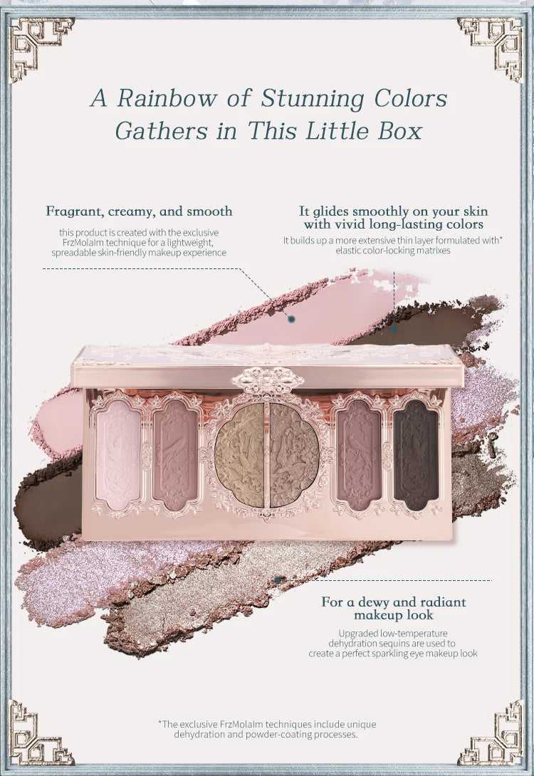6-Color Butterfly Embossed Eyeshadow Palette - 12