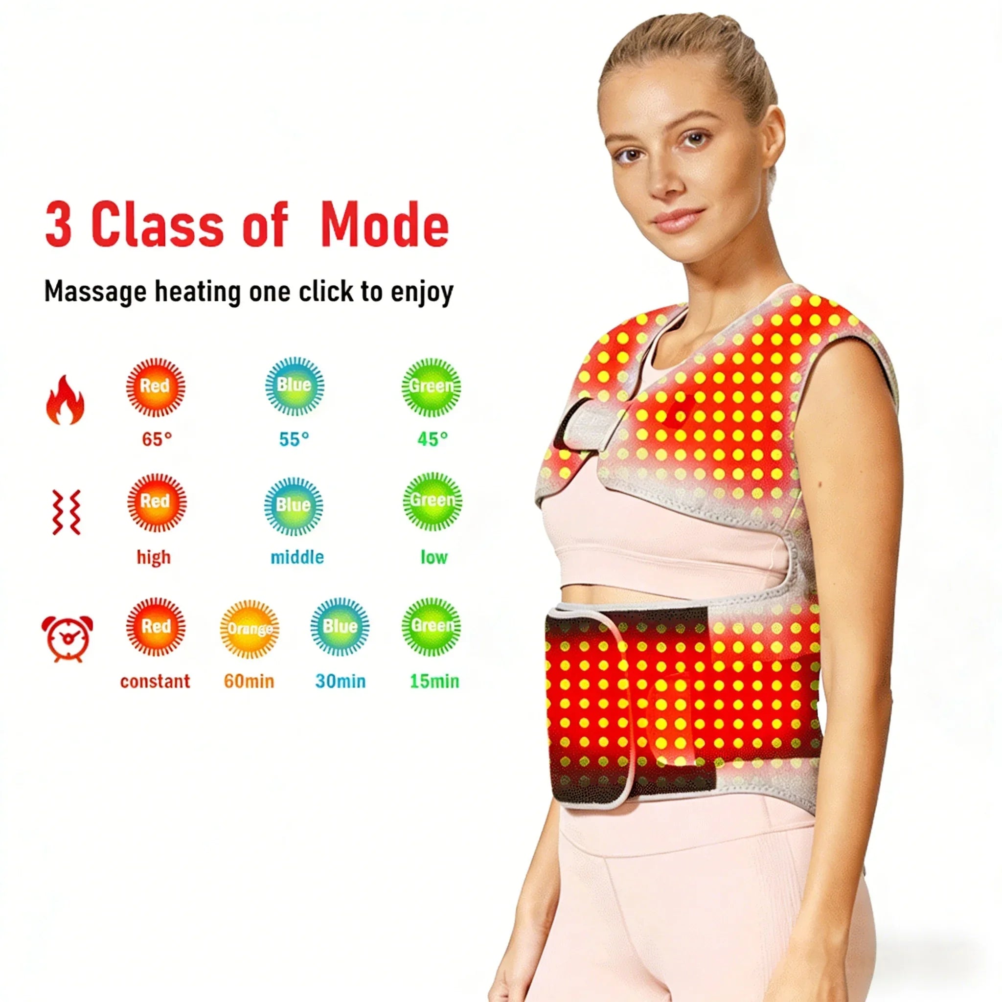 Red Light Heated Body Support Massage Wrap - 10