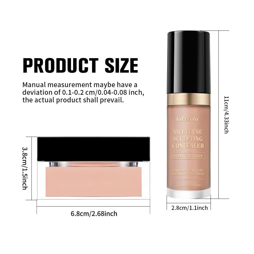 Matte Concealer and Setting Powder Makeup Set - 8