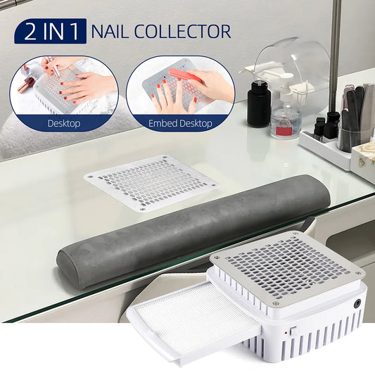 2-in-1 Powerful Nail Dust Collector and Manicure Vacuum