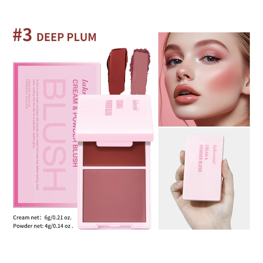 2-in-1 Cream and Powder Long-Lasting Blush Palette - 30