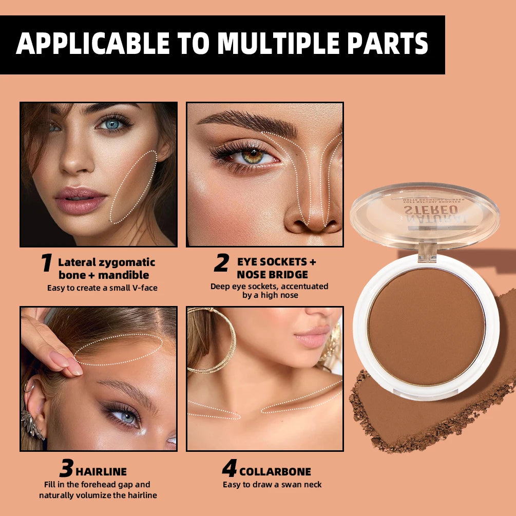 3-in-1 Face Contouring & Highlighting Powder Palette - 4