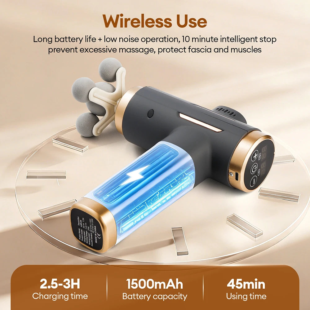 99-Level Professional Deep Tissue Muscle Massage Gun with 11 Heads - 11