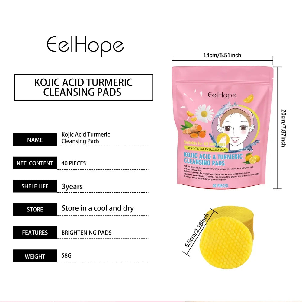 Turmeric Kojic Acid Brightening Facial Cleansing Pads - 13
