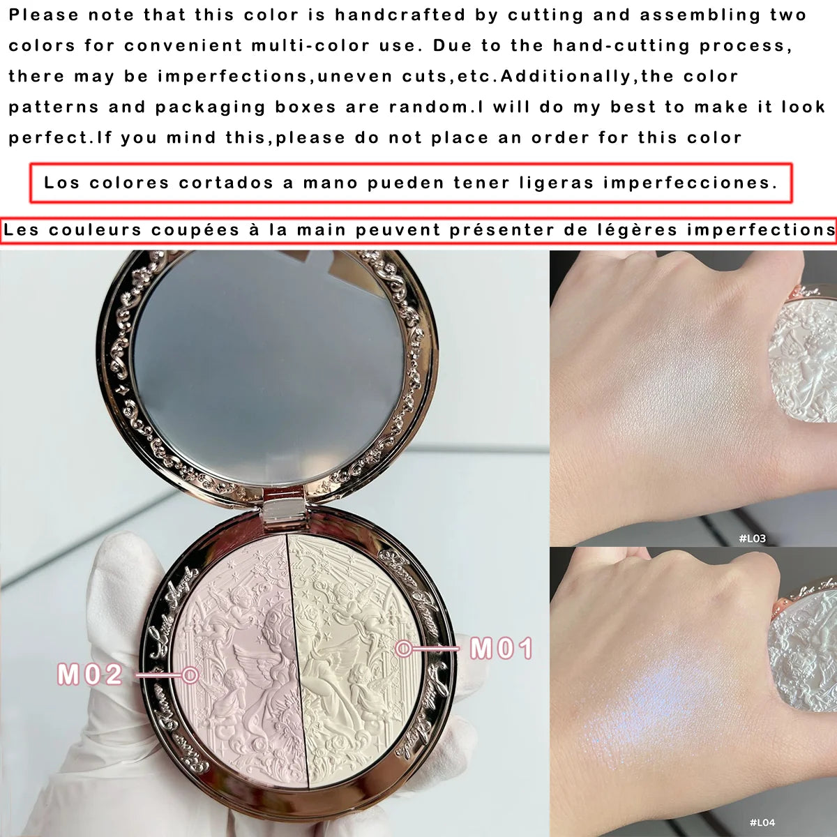 Embossed Shimmer Face Highlighter Palette - 19