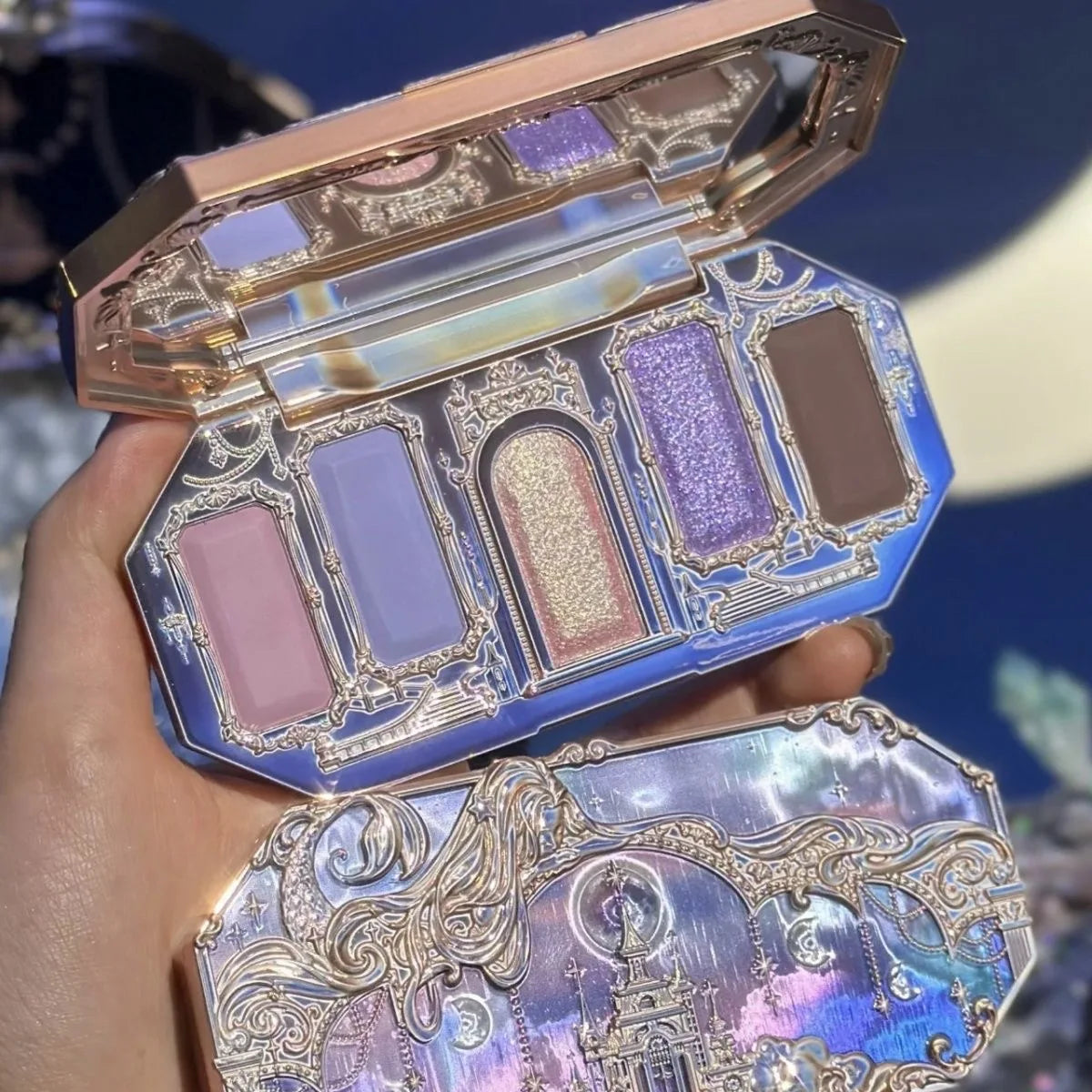 5-Color Mermaid Eyeshadow Palette for Long-Lasting Shimmer