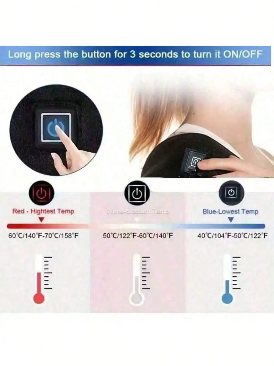 USB Heated Shoulder Massage Brace for Pain Relief - 5