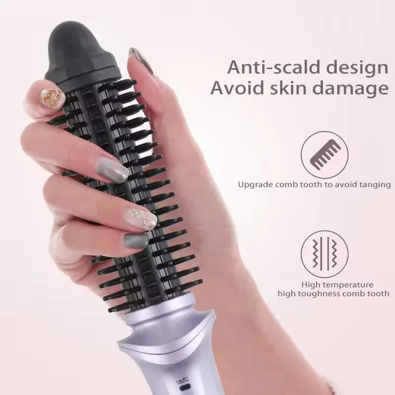 Automatic Rotating Hair Curling Iron and Straightening Brush - 3