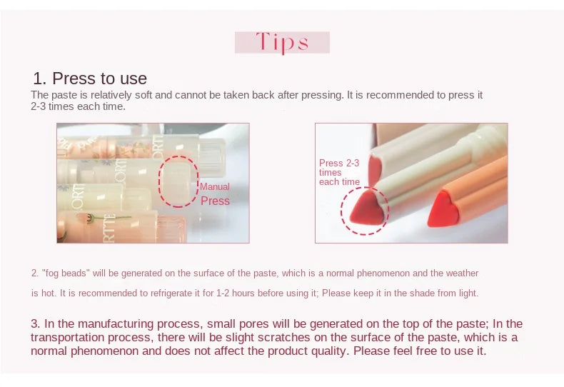 Mirror Shine Heart Shape Moisturizing Lipstick Pencil - 20