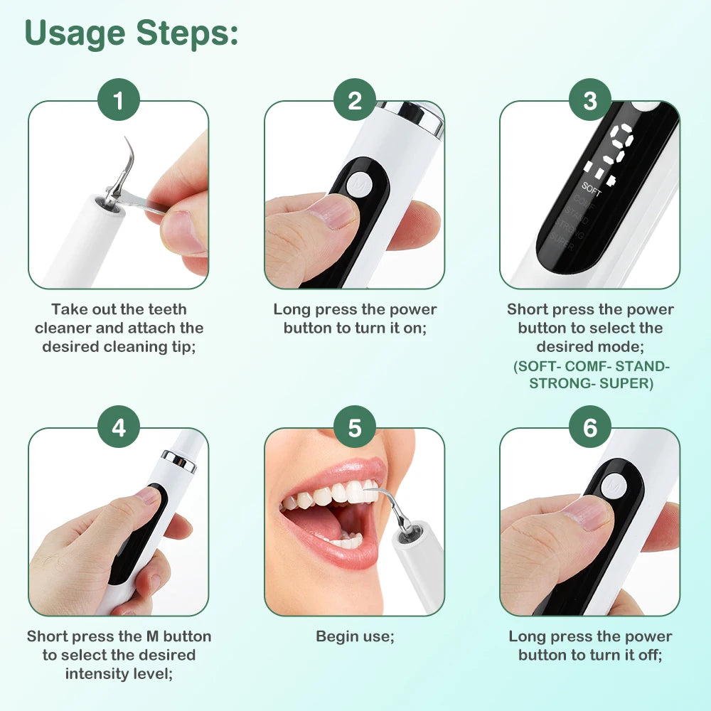 Ultrasonic Electric Teeth Tartar and Plaque Remover - 20