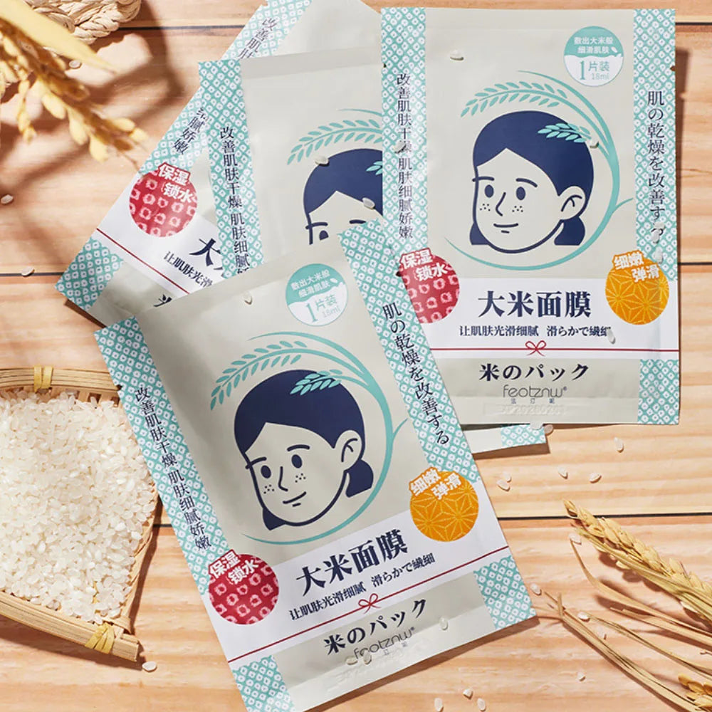 Hydrating Rice Extract Facial Sheet Mask for Glowing Skin - 6