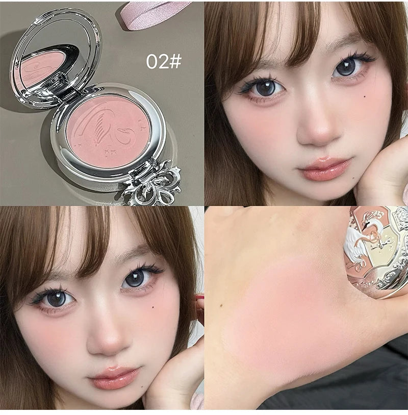 Long-Lasting Matte Pink Powder Blush for Natural Glow - 25